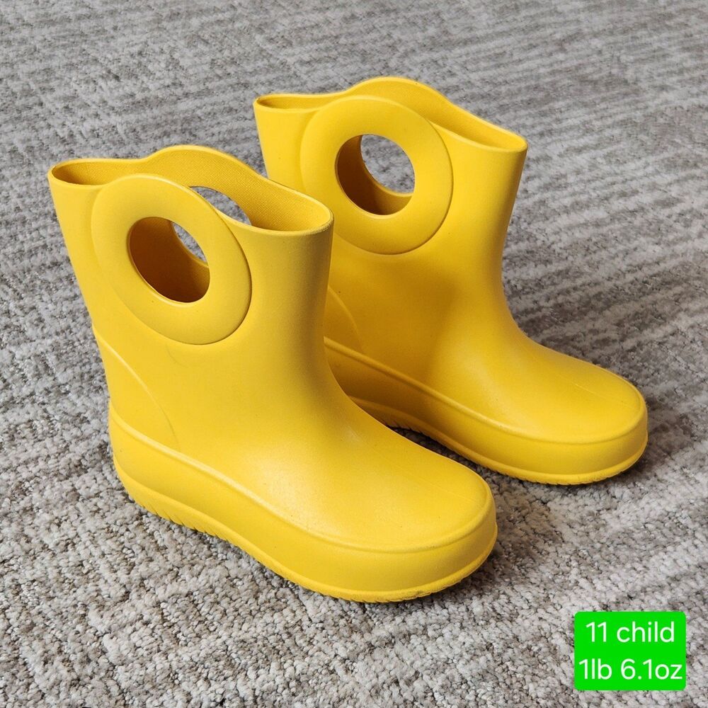 Okabashi boy girl rain boots yellow size 11 child